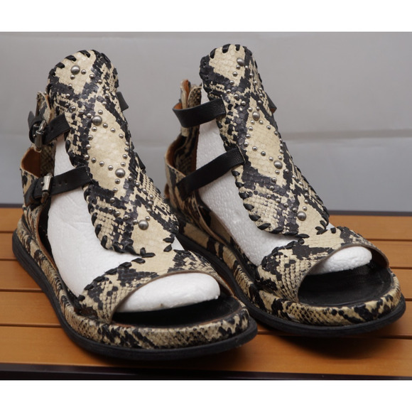 A.S. 98 Gladiator Sandal - Python Print - RARE - Size 40 US 9 - Picture 2 of 14